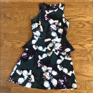 Green purple and white floral dress